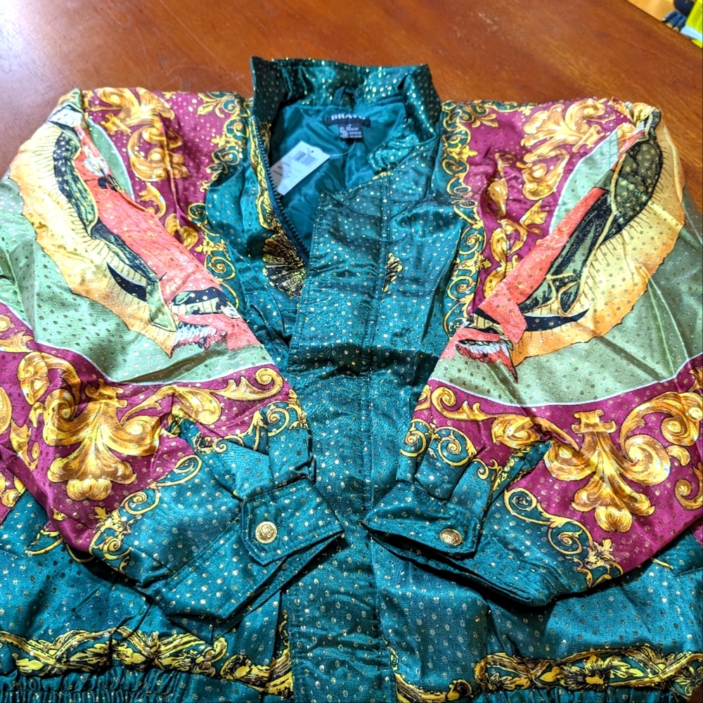 Our lady of Guadalupe silk blend satin jacket men or womens